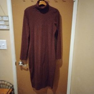 B2 Chocolate Brown Long Sleeve Dress Size Large /XL